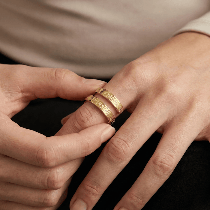 Engraved Calligraphy Spiral Ring