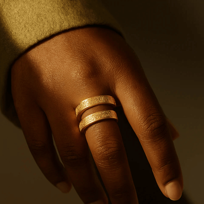 Engraved Calligraphy Spiral Ring
